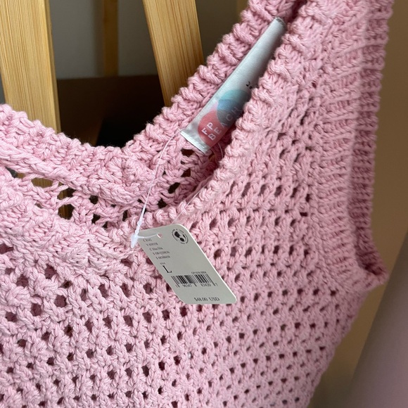 NWT Free people pink dune fauxchet tank; size L; $50 - Picture 4 of 5